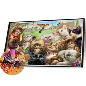 Cat Party 40*30CM (canvas) Full Square Drill Diamond Painting