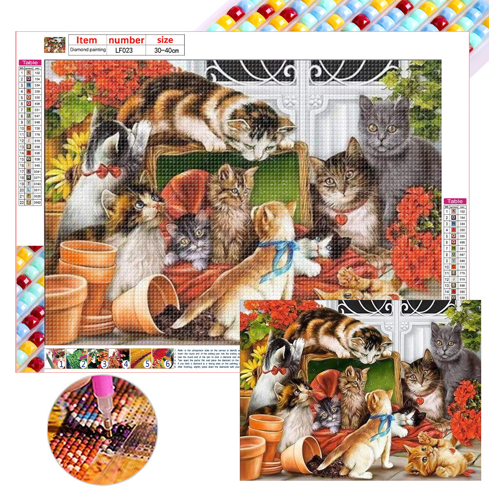Cat Party 40*30CM (canvas) Full Square Drill Diamond Painting