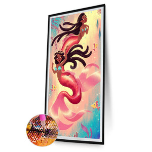 Two Mermaids 30*70CM (canvas) Full Round Drill Diamond Painting