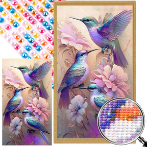 Hummingbird 40*70CM (canvas) Full Round AB Drill Diamond Painting