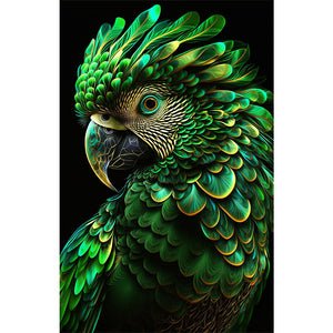 Green Parrot 45*70CM (canvas) Round AB Drill Diamond Painting
