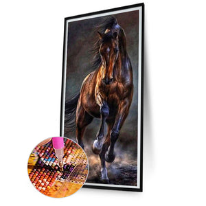 Dark Horse Running 40*80CM (canvas) Full Round AB Drill Diamond Painting