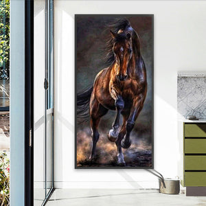 Dark Horse Running 40*80CM (canvas) Full Round AB Drill Diamond Painting