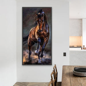 Dark Horse Running 40*80CM (canvas) Full Round AB Drill Diamond Painting