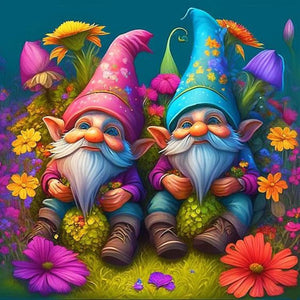 Garden Gnome 40*40CM (canvas) Full Round Drill Diamond Painting