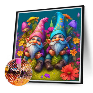 Garden Gnome 40*40CM (canvas) Full Round Drill Diamond Painting