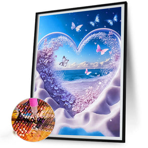 Beach Hearts 30*40CM (canvas) Full Square Drill Diamond Painting