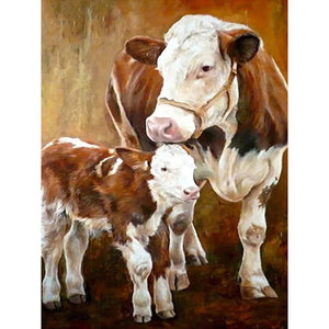 Two Cows 30*40CM (canvas) Full Square AB Drill Diamond Painting
