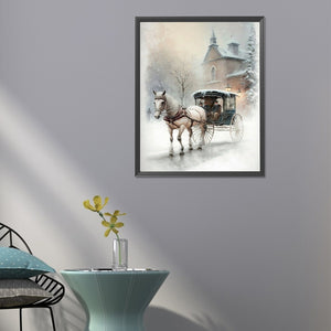 Snow Carriage 40*50CM (canvas) Full Round Drill Diamond Painting