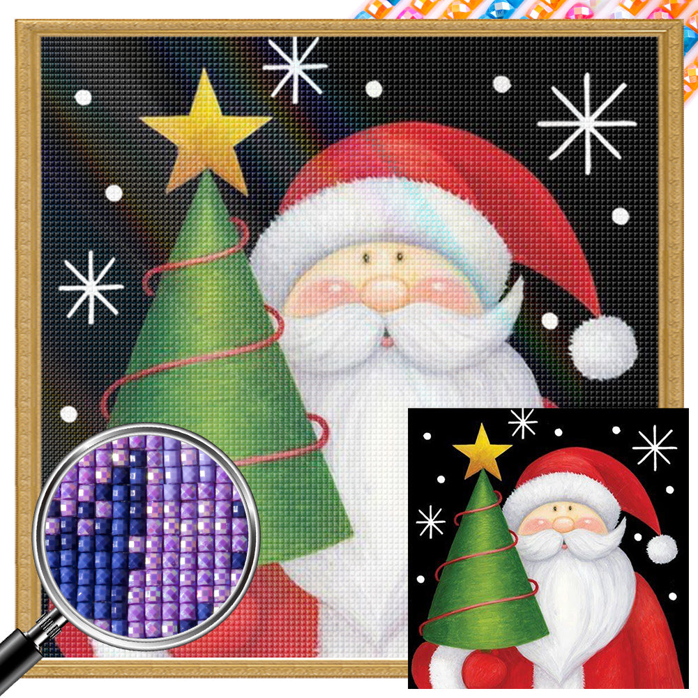 Cute Santa Claus 30*30CM (canvas) Full Square AB Drill Diamond Painting