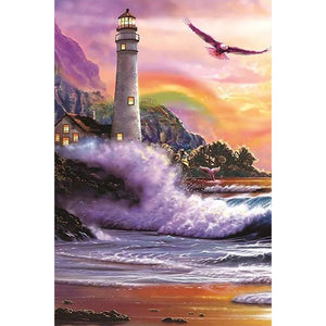 Seaside Lighthouse 40*60CM (canvas) Full Round Drill Diamond Painting