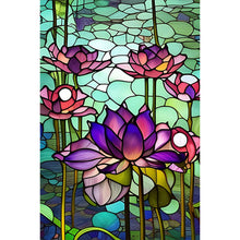 Load image into Gallery viewer, Lotus Glass Painting 40*60CM (canvas) Full Round Drill Diamond Painting
