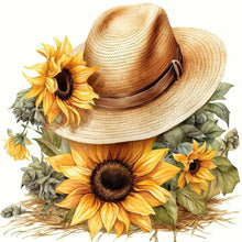 Load image into Gallery viewer, Sunflower Straw Hat 40*40CM (canvas) Full Round Drill Diamond Painting
