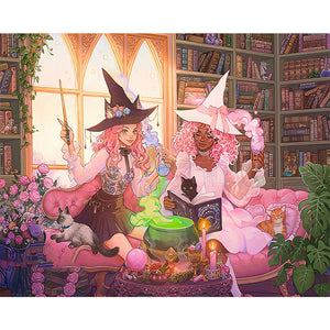 Gathering Of Little Witches 50*40CM (canvas) Full Round Drill Diamond Painting