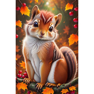 Squirrel 40*60CM (canvas) Full Round Drill Diamond Painting