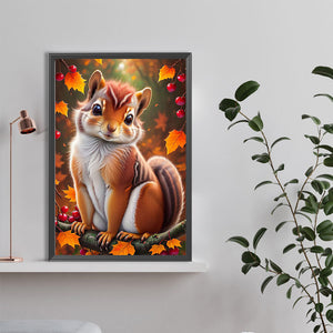 Squirrel 40*60CM (canvas) Full Round Drill Diamond Painting