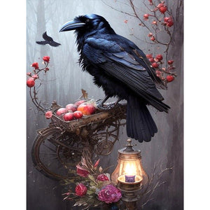 Crow 30*40CM (canvas) Full Square AB Drill Diamond Painting