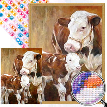 Load image into Gallery viewer, Two Cows 45*60CM (canvas) Full Round AB Drill Diamond Painting
