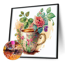 Load image into Gallery viewer, Rose Coffee 30*30CM (canvas) Partial Special-Shaped Drill Diamond Painting
