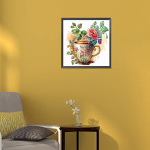 Load image into Gallery viewer, Rose Coffee 30*30CM (canvas) Partial Special-Shaped Drill Diamond Painting
