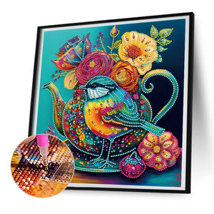 Dark Blue Atmosphere Bird 30*30CM (canvas) Partial Special-Shaped Drill Diamond Painting