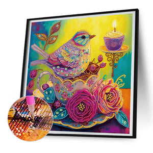Yellow Atmosphere Bird 30*30CM (canvas) Partial Special-Shaped Drill Diamond Painting