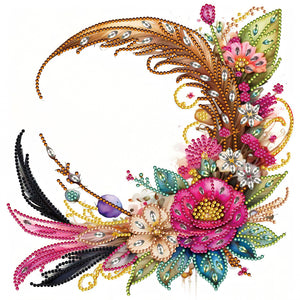 Feather And Crescent Parts 30*30CM (canvas) Partial Special-Shaped Drill Diamond Painting