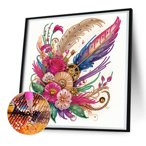 Feathers And Gears 30*30CM (canvas) Partial Special-Shaped Drill Diamond Painting