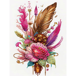 Feathers And Gears 30*40CM (canvas) Partial Special-Shaped Drill Diamond Painting