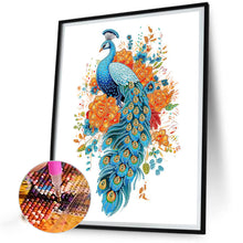Load image into Gallery viewer, Flower-Like Peacock 30*40CM (canvas) Partial Special-Shaped Drill Diamond Painting
