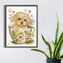 Load image into Gallery viewer, Cup Dog 30*40CM (canvas) Partial Special-Shaped Drill Diamond Painting
