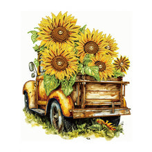 Load image into Gallery viewer, Sunflower And Car 30*40CM (canvas) Partial Special-Shaped Drill Diamond Painting
