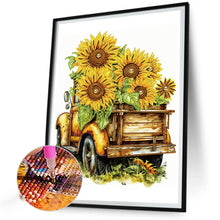 Load image into Gallery viewer, Sunflower And Car 30*40CM (canvas) Partial Special-Shaped Drill Diamond Painting
