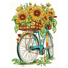 Load image into Gallery viewer, Sunflowers And Bicycles 30*40CM (canvas) Partial Special-Shaped Drill Diamond Painting
