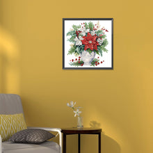 Load image into Gallery viewer, Christmas Red Flower Vase 30*30CM (canvas) Partial Special-Shaped Drill Diamond Painting
