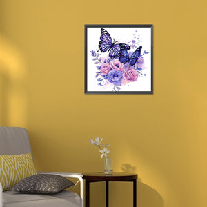 Butterfly 30*30CM (canvas) Partial Special-Shaped Drill Diamond Painting