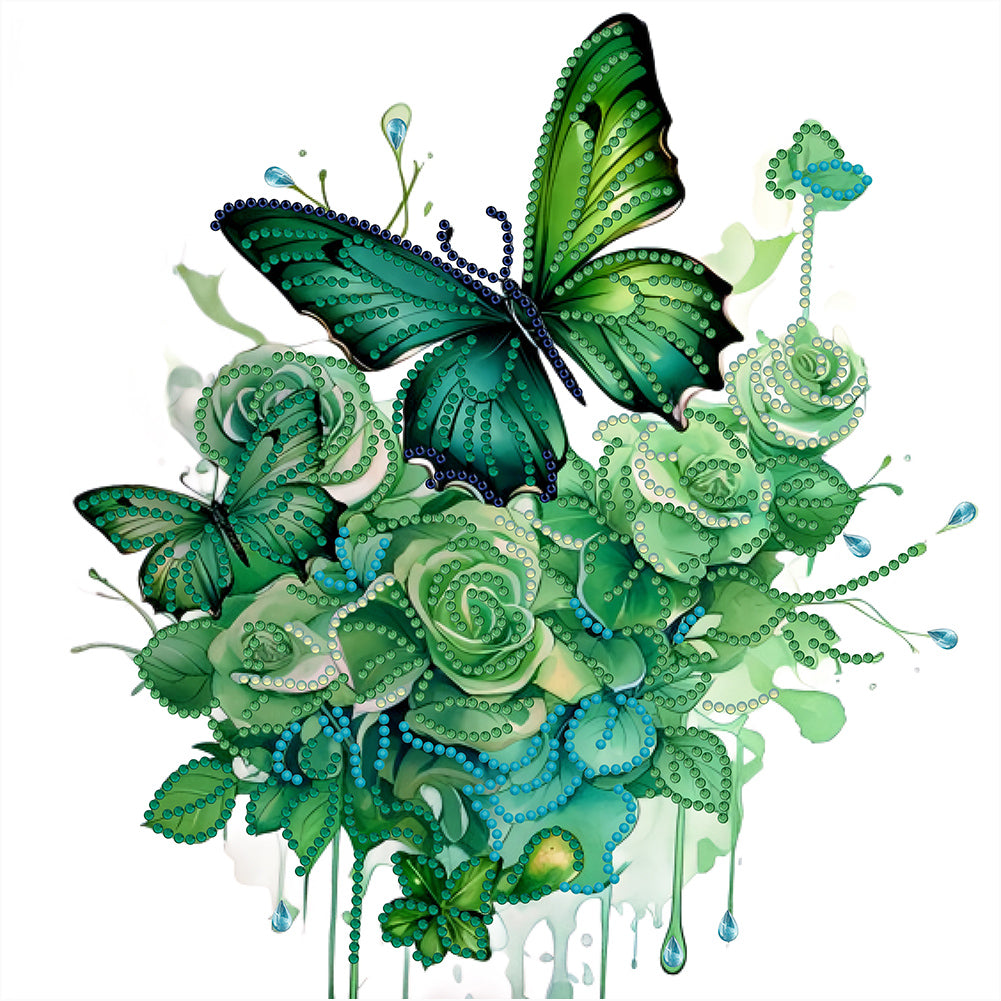 Butterfly 30*30CM (canvas) Partial Special-Shaped Drill Diamond Painting