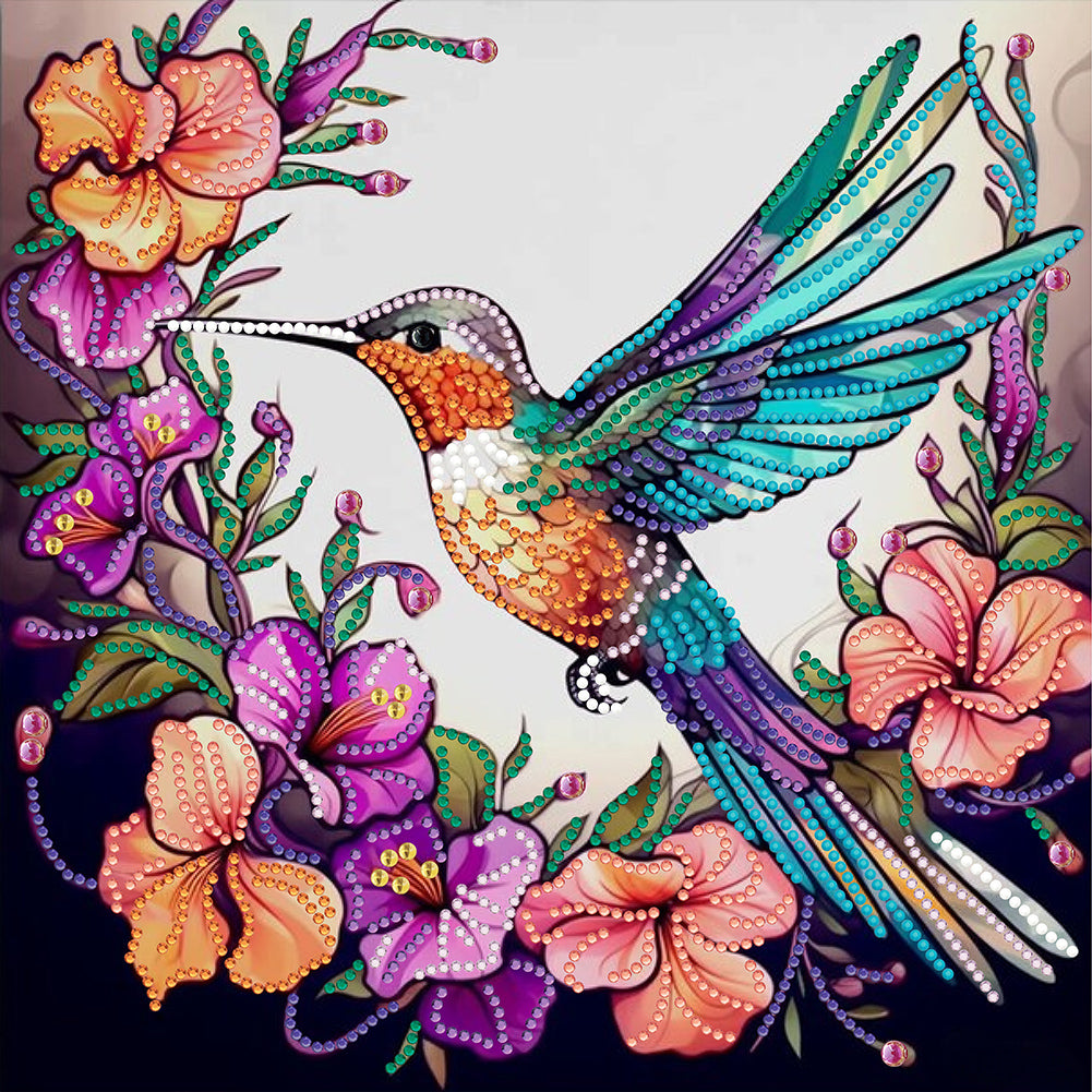 Hummingbird 30*30CM (canvas) Partial Special-Shaped Drill Diamond Painting