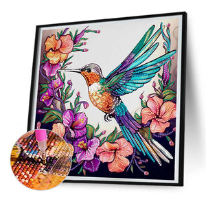 Hummingbird 30*30CM (canvas) Partial Special-Shaped Drill Diamond Painting