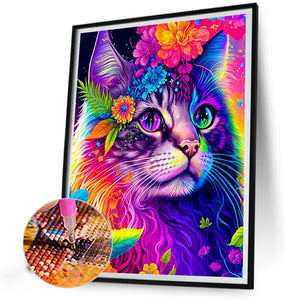 Color Cat 40*50CM (canvas) Full Round Drill Diamond Painting