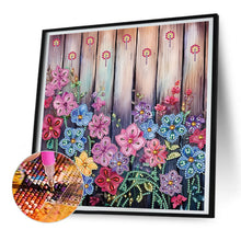 Load image into Gallery viewer, Flowers In Fence 30*30CM (canvas) Partial Special-Shaped Drill Diamond Painting
