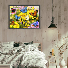Load image into Gallery viewer, Butterfly On Flower Bush 40*30CM (canvas) Full Round Drill Diamond Painting
