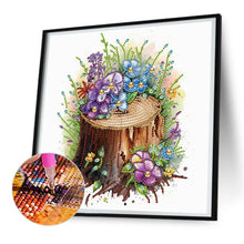 Load image into Gallery viewer, The Tenacious Blooming Flowers In The Wooden Pile 30*30CM (canvas) Partial Special-Shaped Drill Diamond Painting
