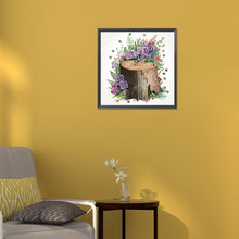 Load image into Gallery viewer, The Tenacious Blooming Flowers In The Wooden Pile 30*30CM (canvas) Partial Special-Shaped Drill Diamond Painting

