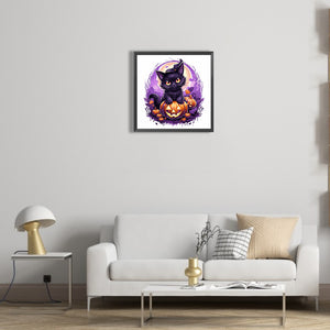 Halloween Cat Cat 40*40CM (canvas) Full Square Drill Diamond Painting