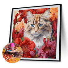 Load image into Gallery viewer, Flowers And Cats 40*40CM (canvas) Full Round AB Drill Diamond Painting
