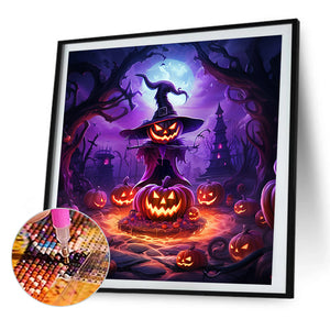 Halloween Pumpkin 40*40CM (canvas) Full Round AB Drill Diamond Painting