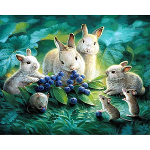 Rabbit 50*40CM (canvas) Full Round AB Drill Diamond Painting