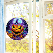 Load image into Gallery viewer, Suncatcher Double Sided Diamond Painting Hanging Decor (Pumpkin Monster)

