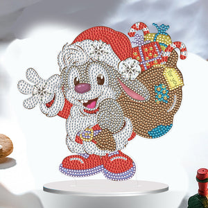 Special Shape Diamond Art Table Decor for Home Office Table Decor (Xmas Bunny#1)